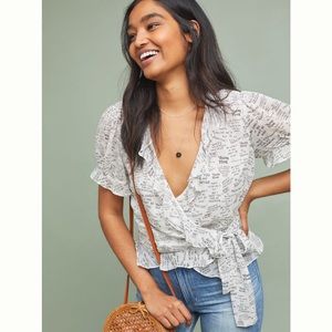 Anthropologie | Maeve | Love Note Top | Wrap Top